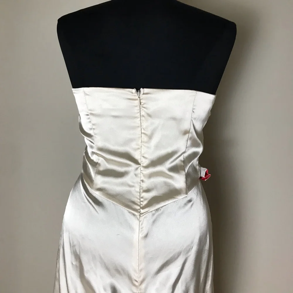 ASOS Champagne Strapless Satin Dress NWT - Picture 10 of 10